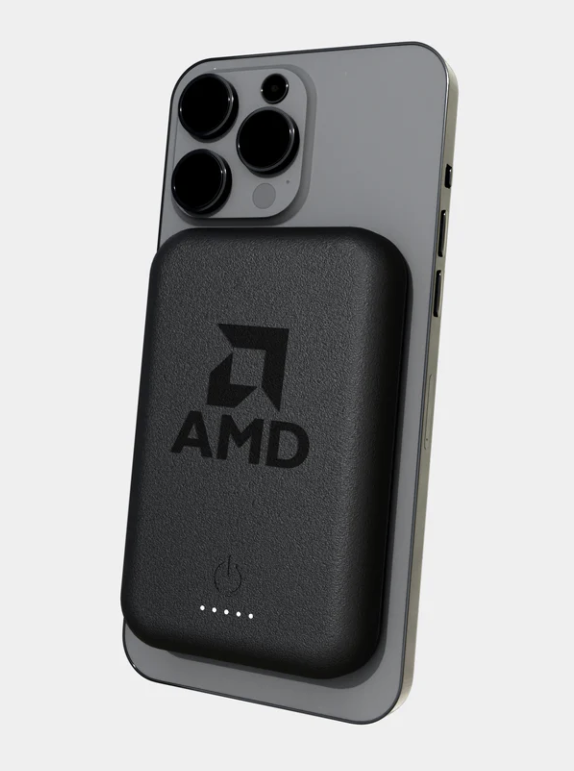 branded power bank in use