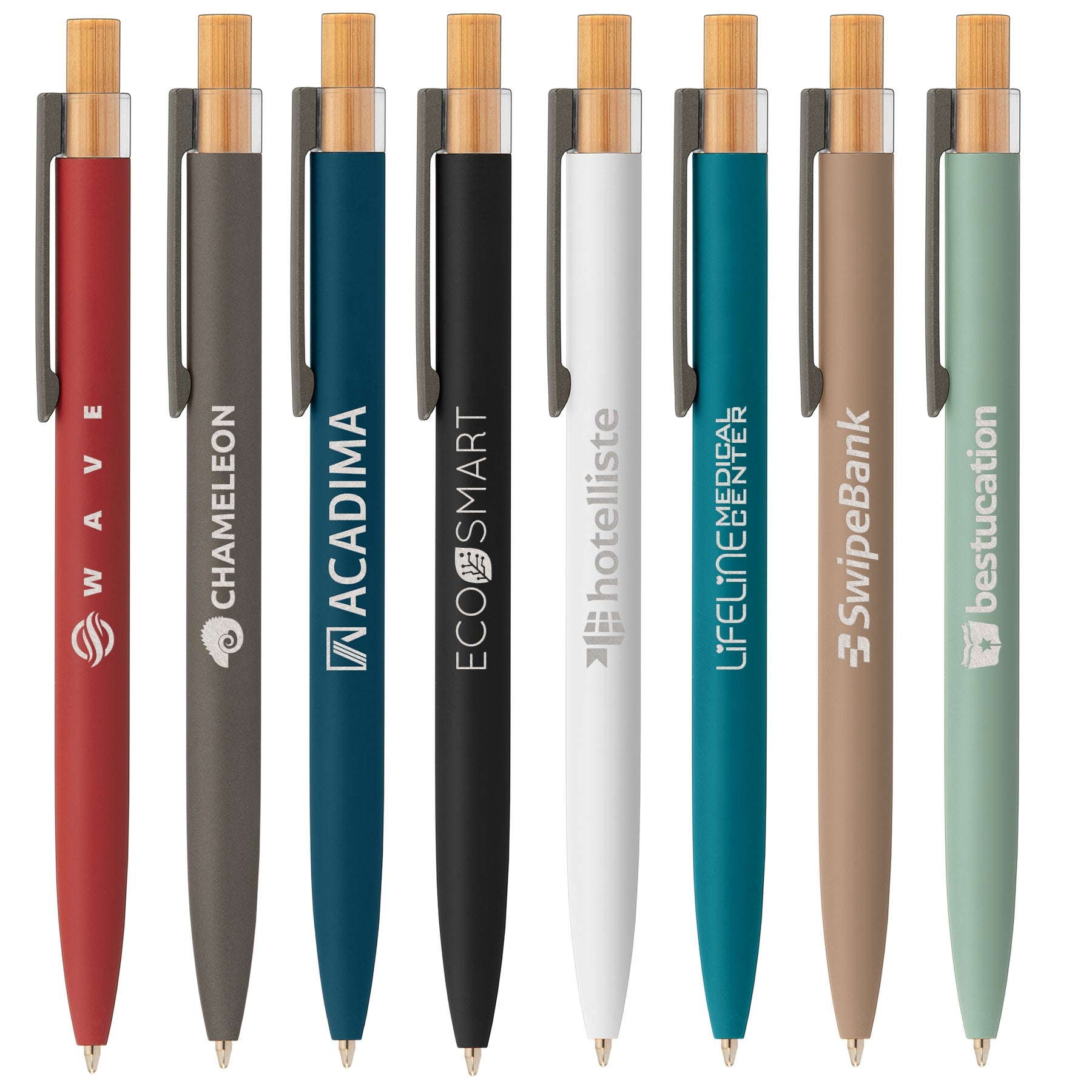 recycled aluminum pen bamboo plunger colors
