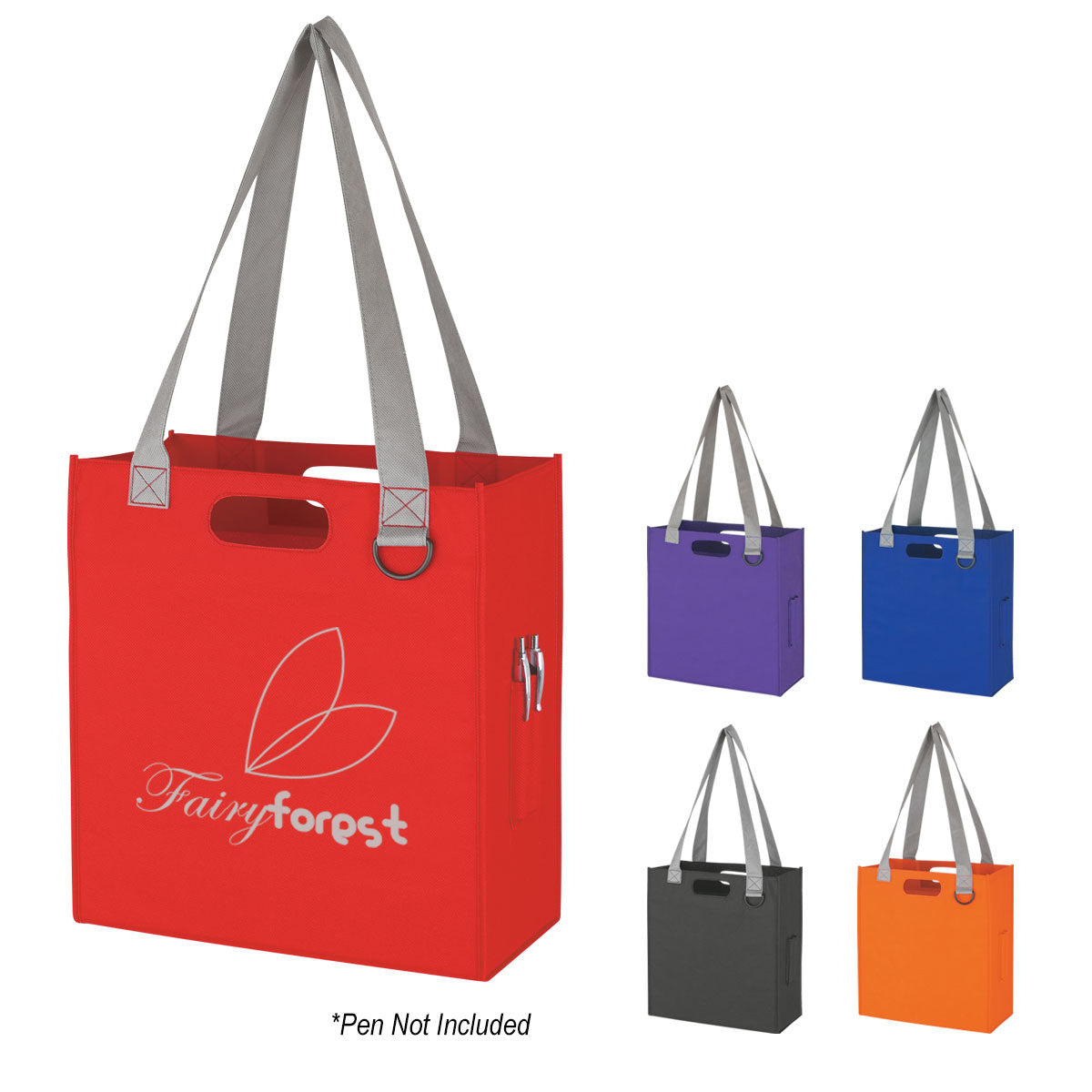 promotional tote bag with pen holder