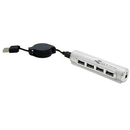 Cylindrical USB Hub with Retractable Connector
