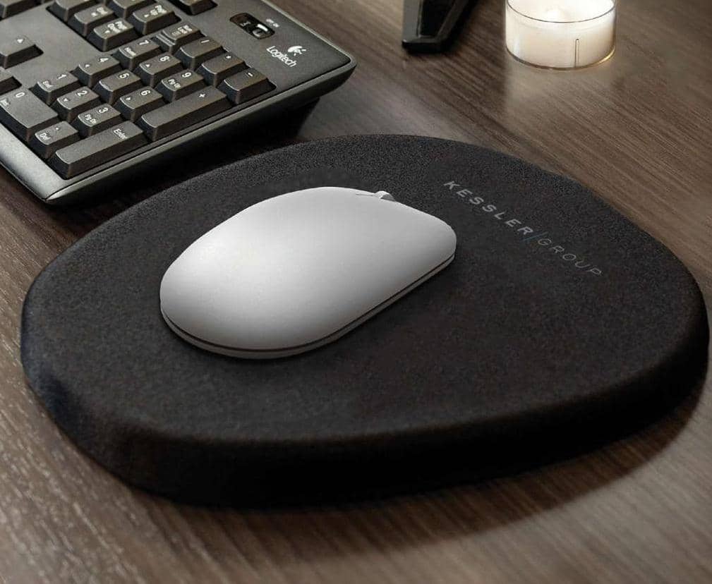 ergonomic custom mousepad in use