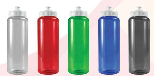 Imprinted Transparent Colors Sports Bottles (32 Oz.)