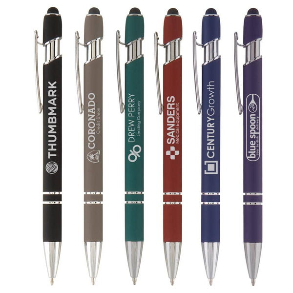 Laser Engraved Pen with Rubberized Finish - Image 3