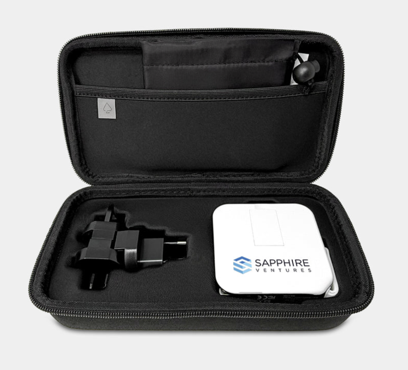 10000 mAh power bank international connectors in travel case
