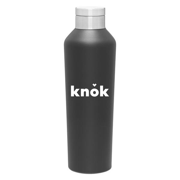 black printed insulated bottle