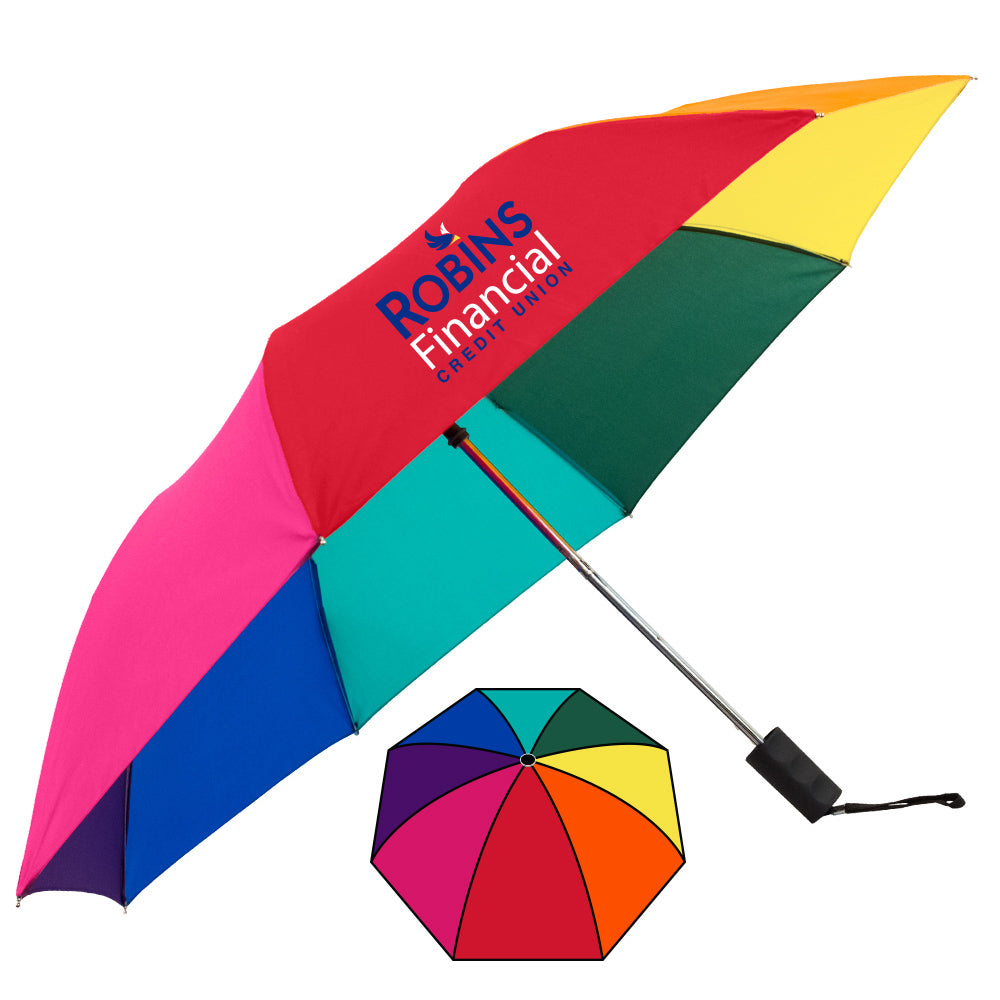 promotional folding rainbow umbrella