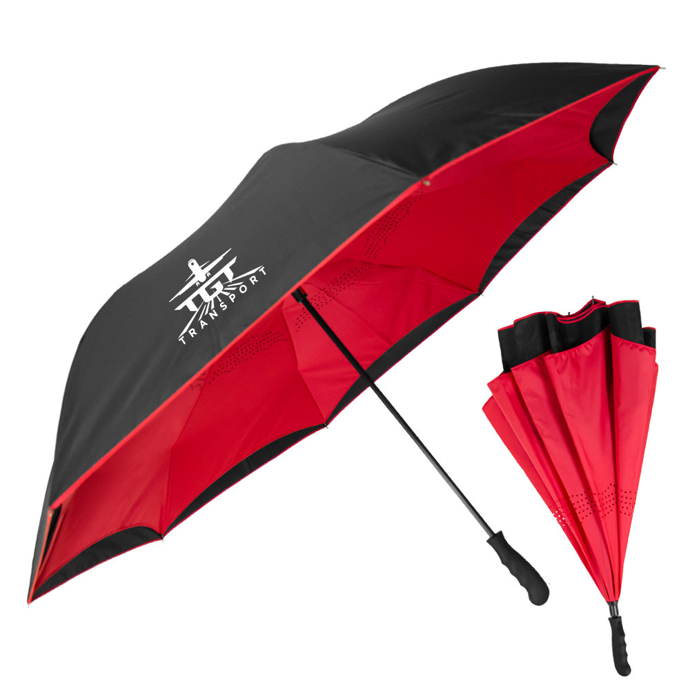custom golf size umbrella inverted red