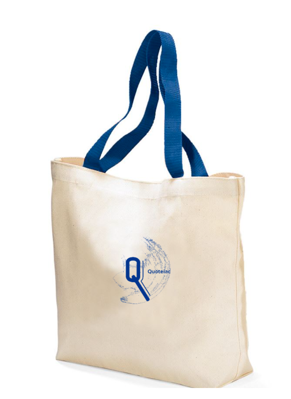 custom printed tote bags blue handles