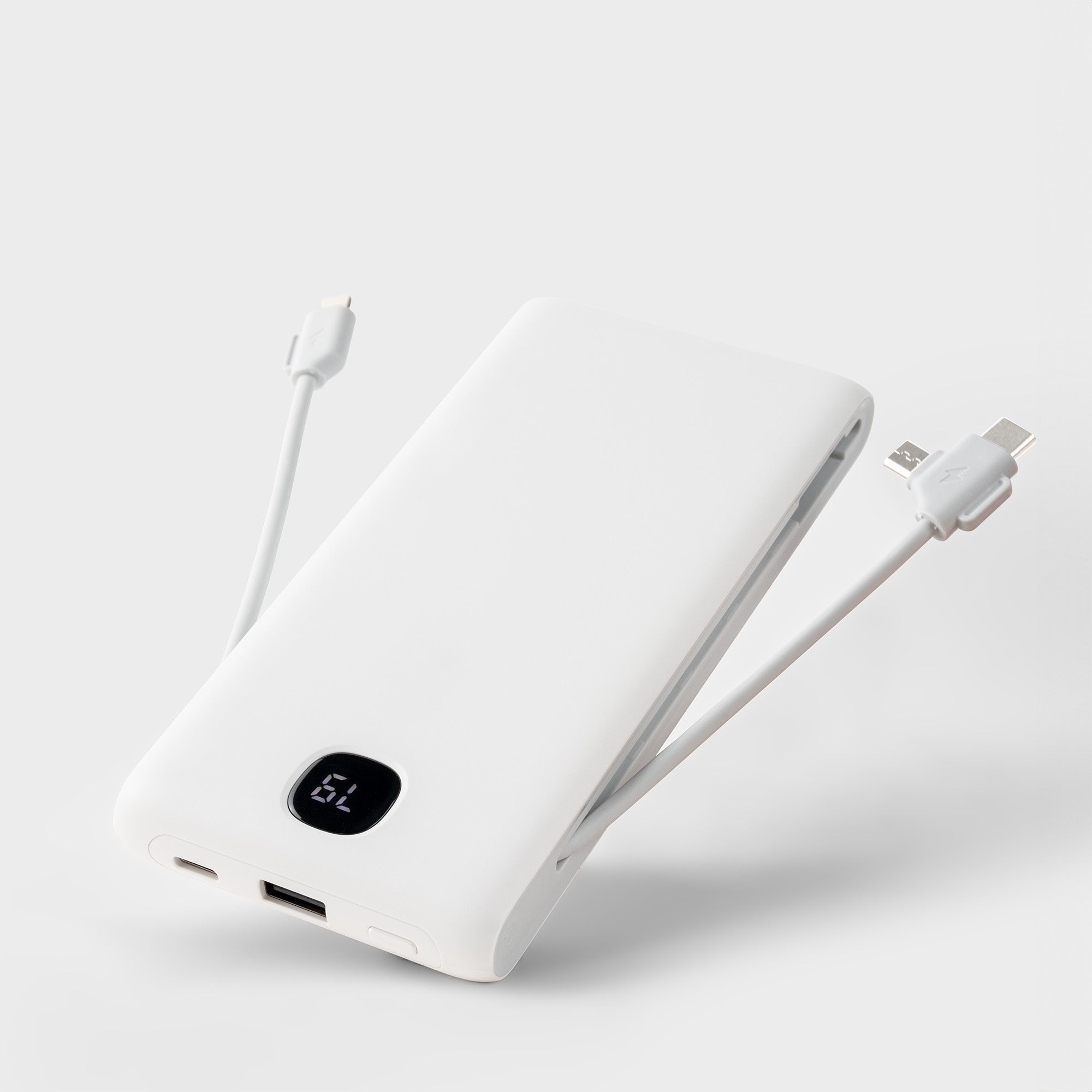 Power Bank with Built in Cables and Wall Plug