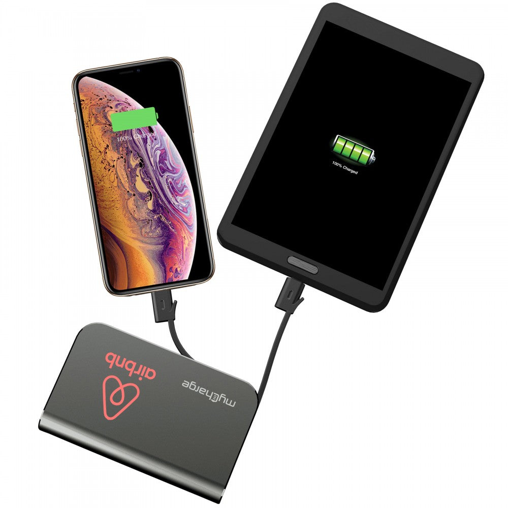 branded power bank with integrated cables