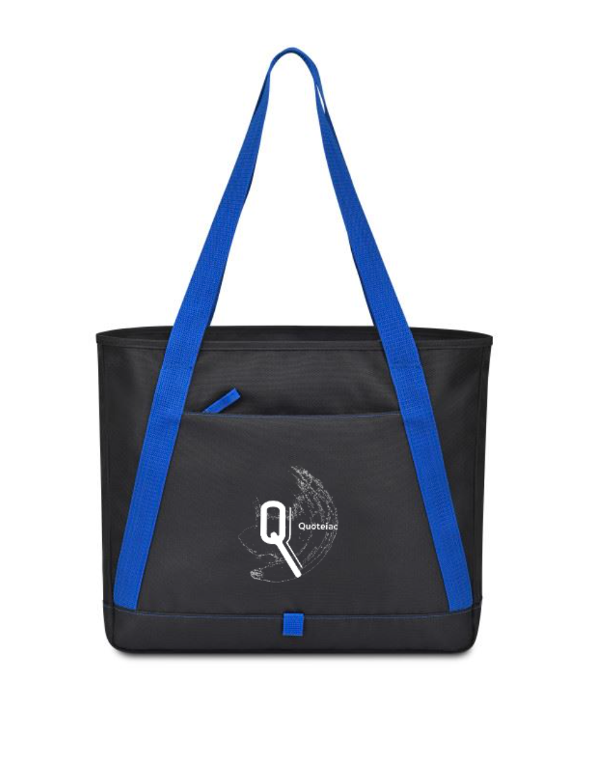 promotional recycled tote bag blue handles