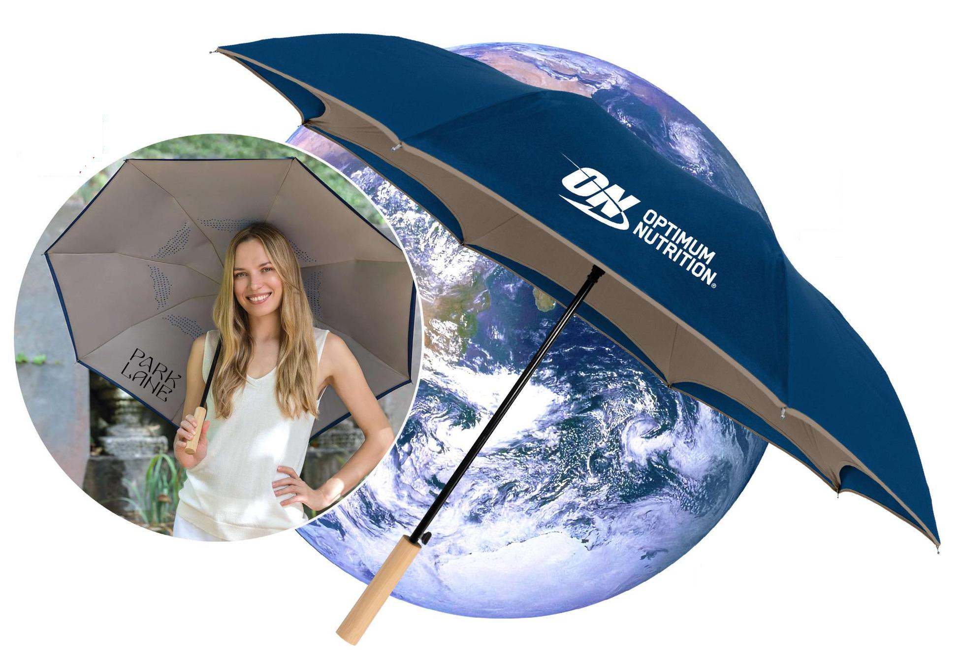 custom recycled reverse open umbrellas