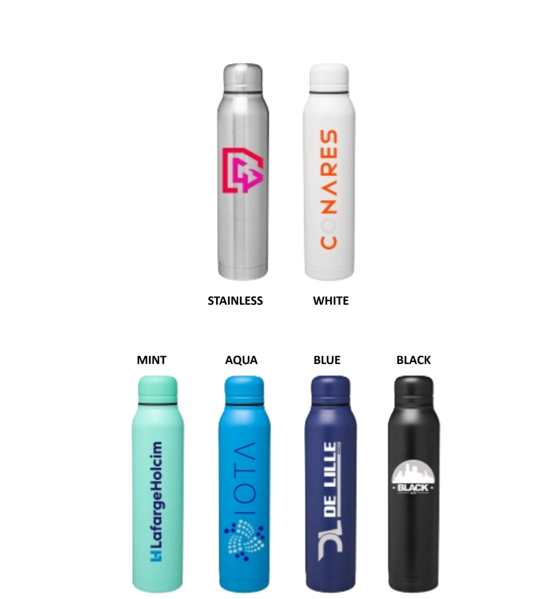 thermal bottles with logo - colors