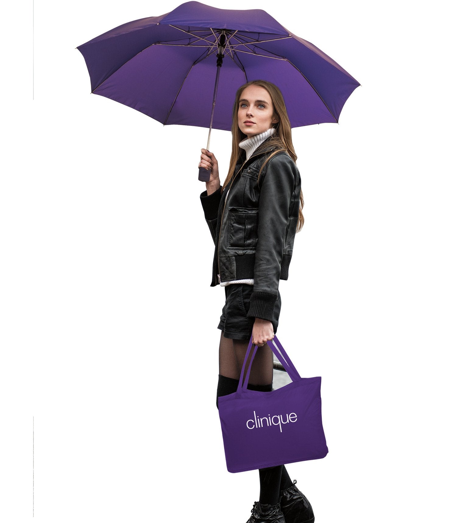 promotional umbrella tote bag set purple