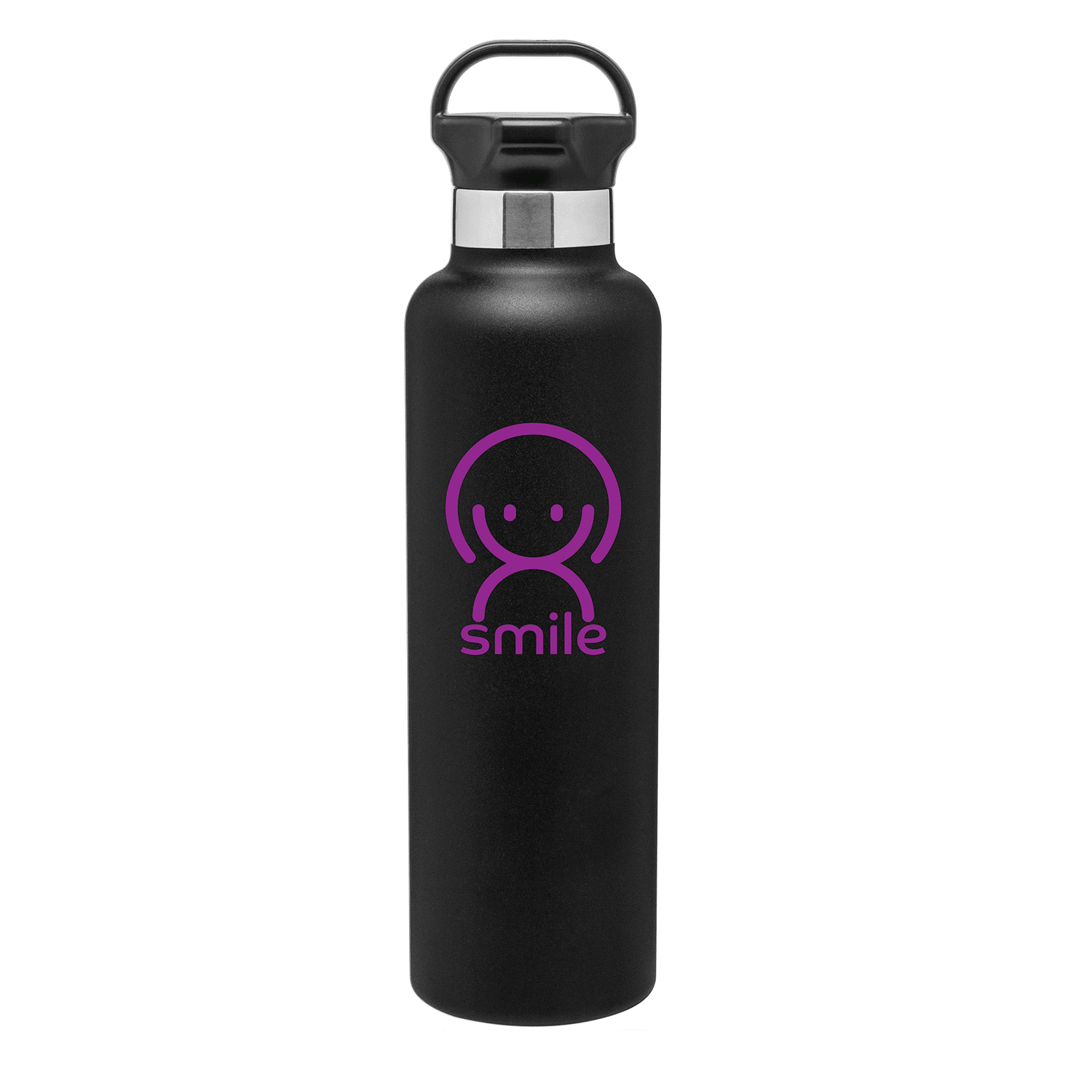 Stainless Steel Water Bottle with Logo Black Matte