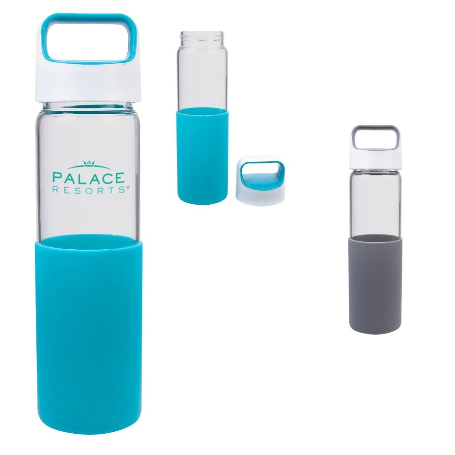 The Better Home Borosilicate Glass Water Bottle with Sleeve 550ml