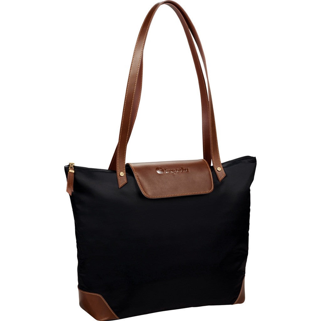 Classic Styled Nylon and Leather Tote Bag