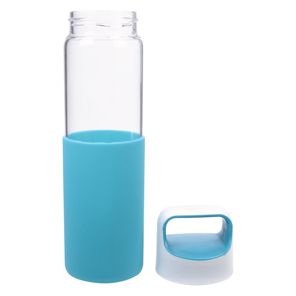 Glass Bottle with Neoprene Sleeve - Made of Borosilicate Glass (20 Oz.)