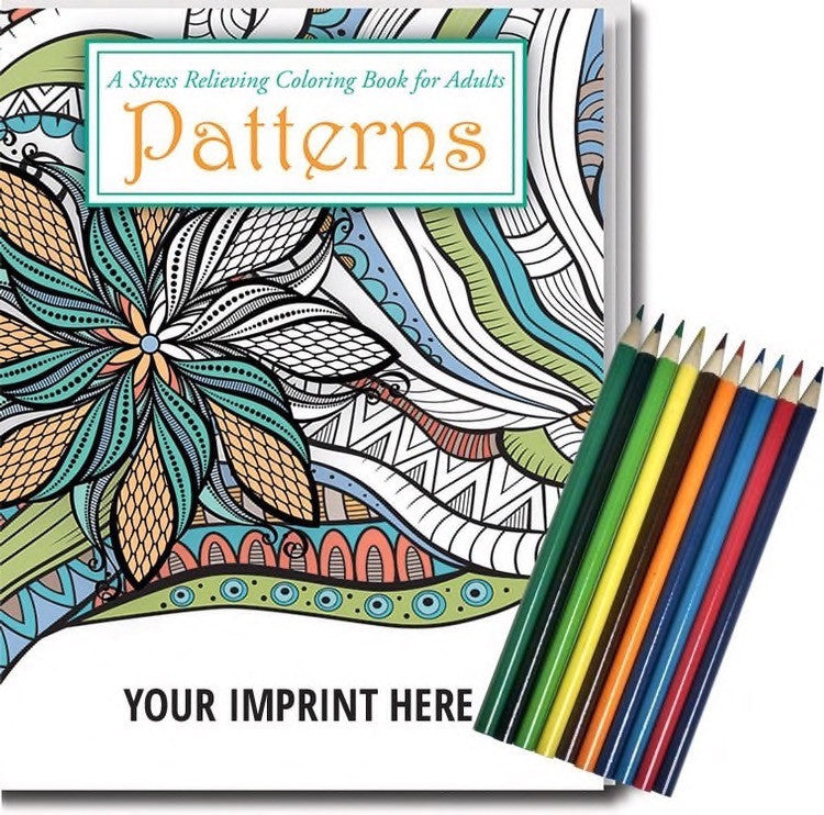 Promotional Adult Coloring Book & 6-Color Pencil Set To-Go