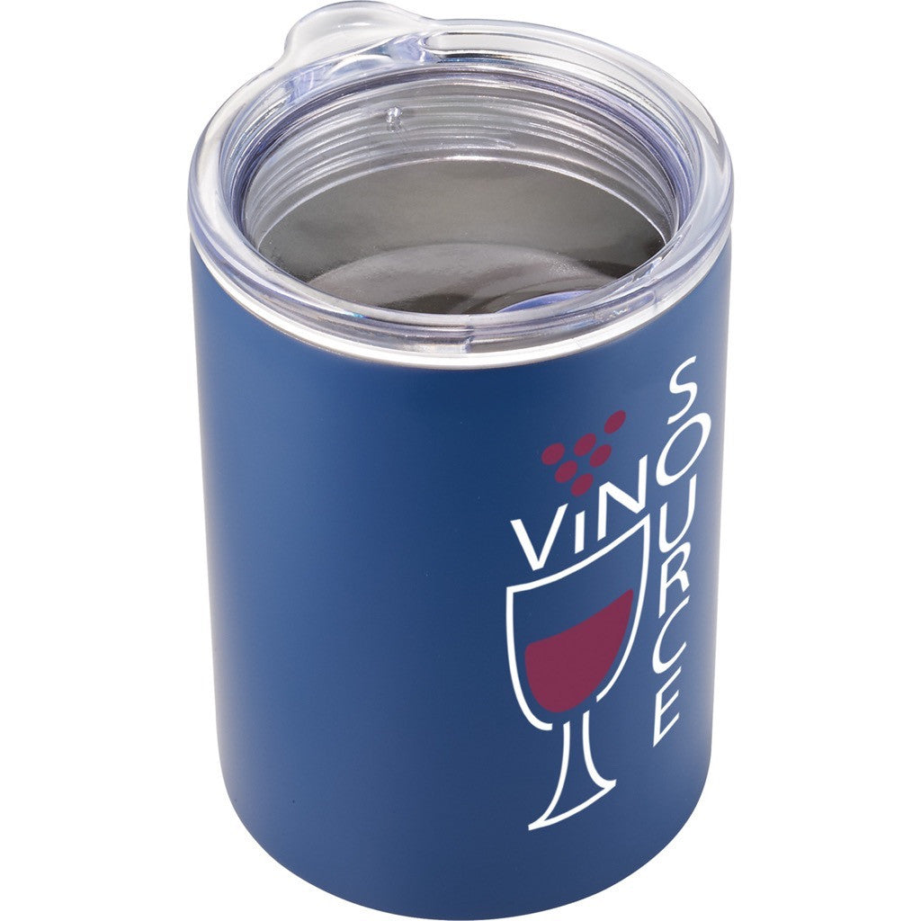 custom insulated tumbler can cooler - blue