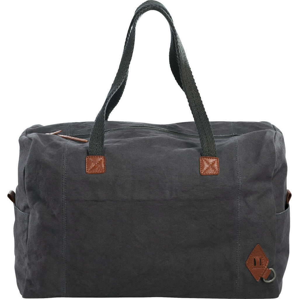 Canvas Weekender Bag with Leather Trim