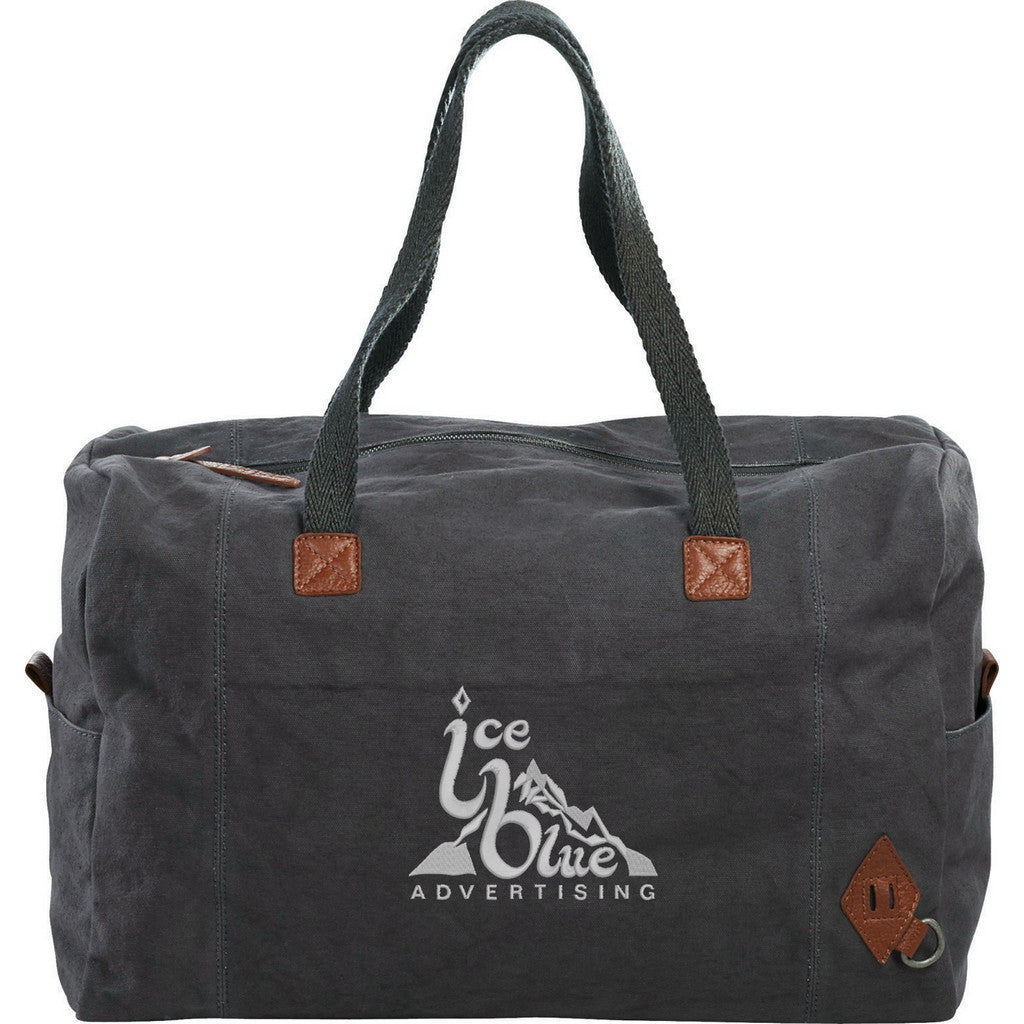 Canvas Weekender Bag with Leather Trim