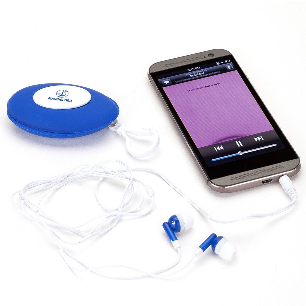 custom earbuds in case in use