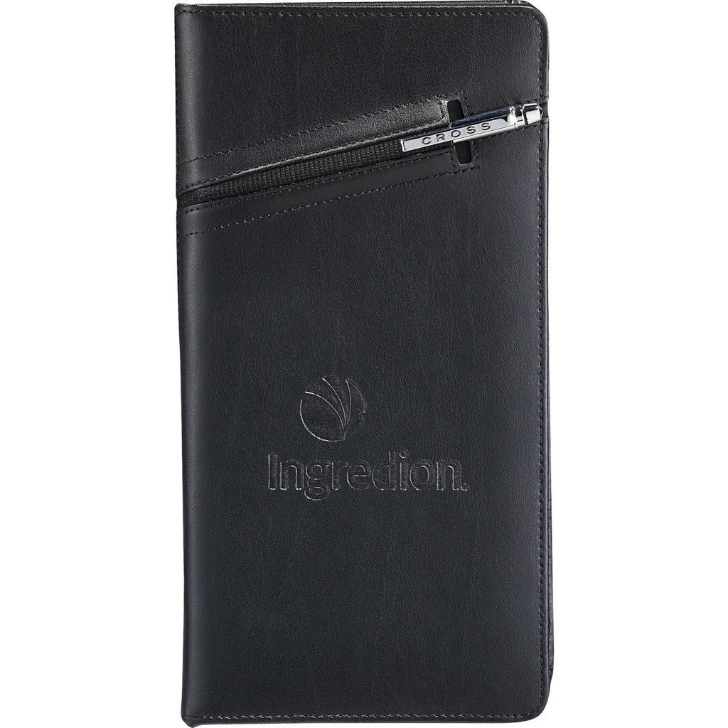 Cross Bonded Leather Travel Wallet With Pen