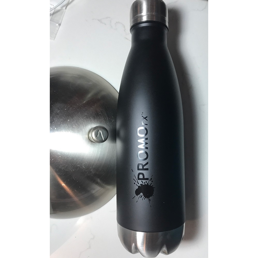 custom thermal water bottle matte black