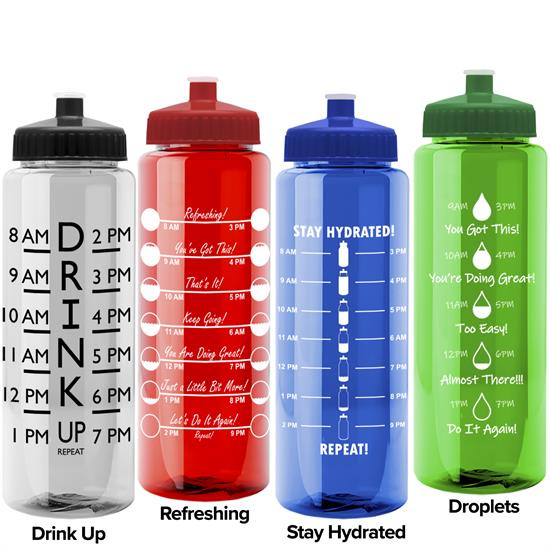Water Bottle Giveaways with Hydration Chart