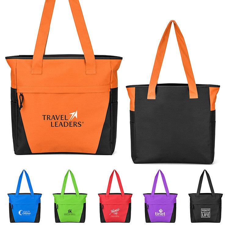 Colorful Zip Top Tote Bags
