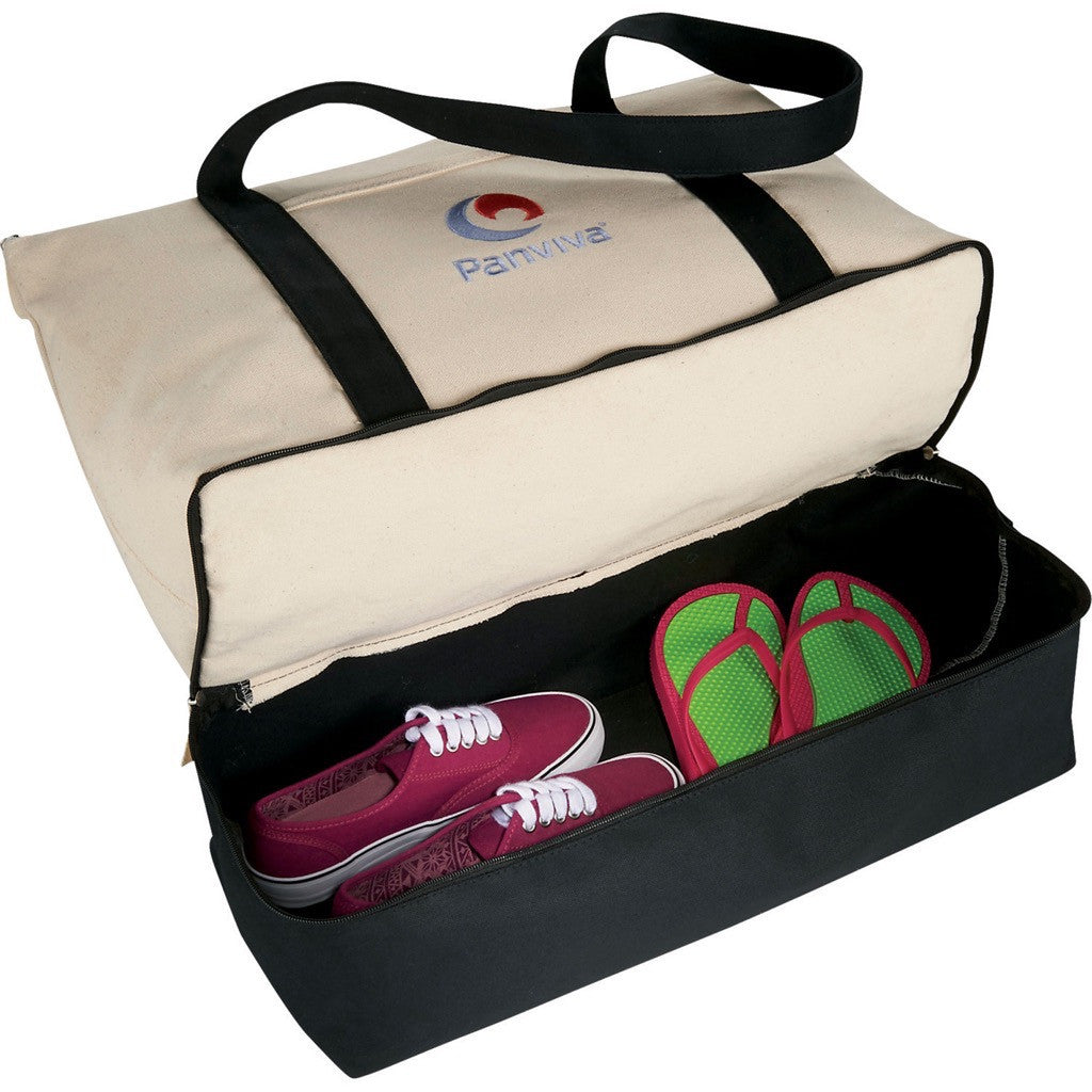 Zippered Cotton Travel Tote