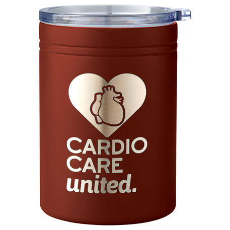custom insulated tumbler can cooler - brick red