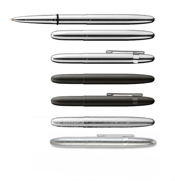 Fisher Space Pen Brushed Chrome with Clip Bullet Ballpoint Pen