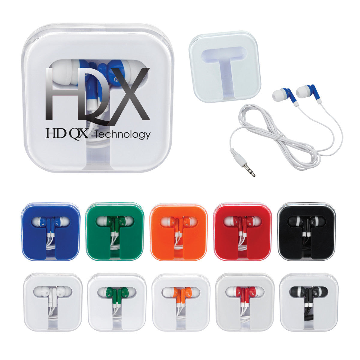 promotional ear buds in case - colors