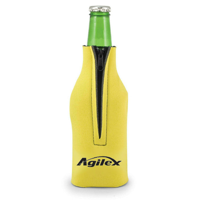 Personalized Beer Bottle Koozie with Zipper