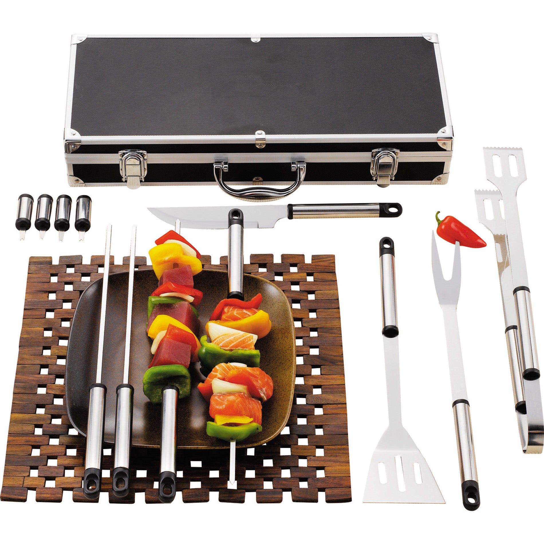 Kaluns Grill Set, 21 Piece Grilling Utensils Set, Stainless Steel