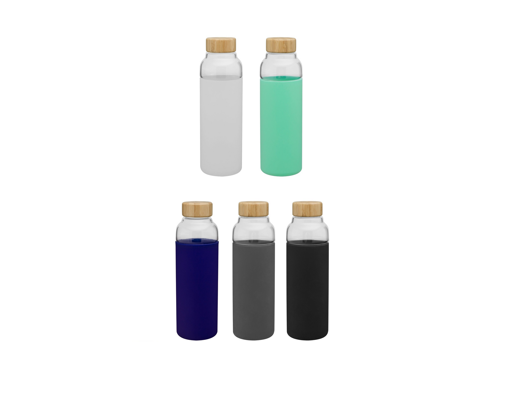Custom glass water bottles colors