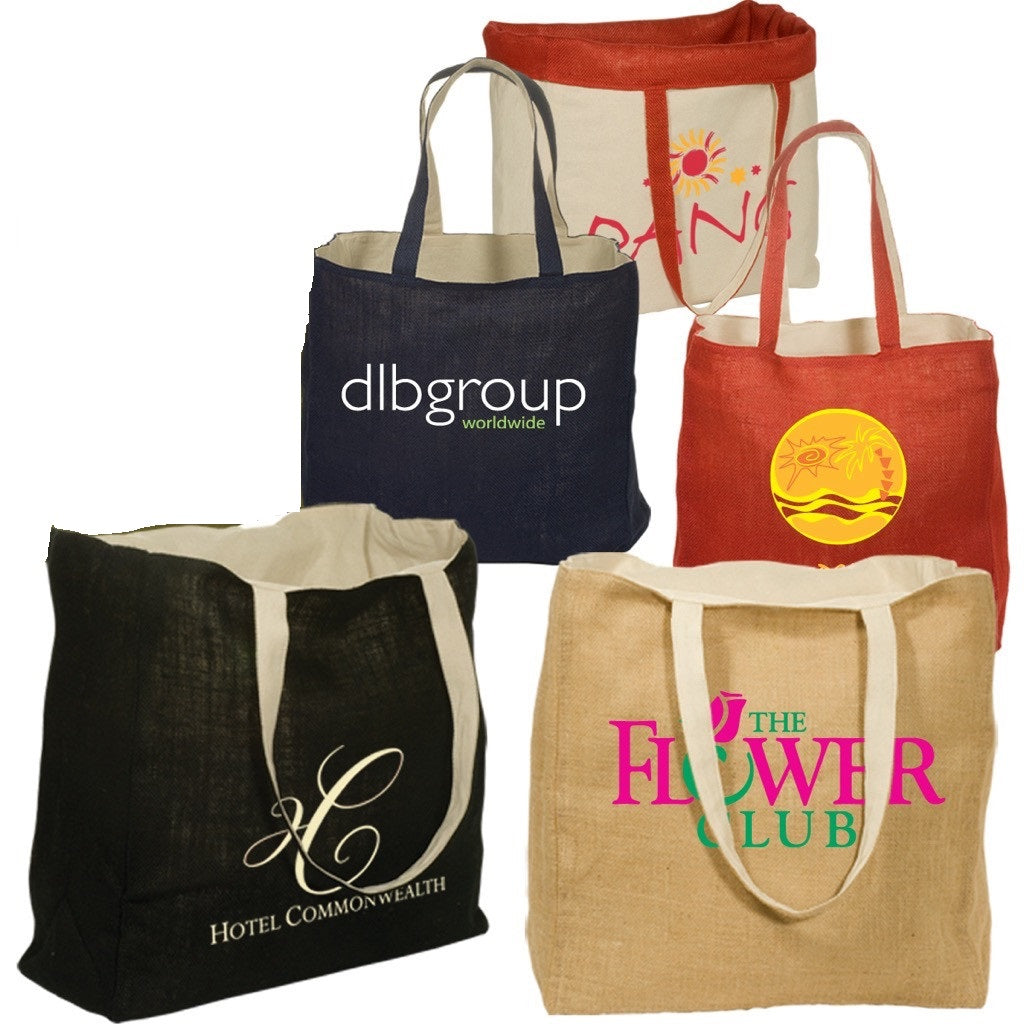 custom reversible jute bags