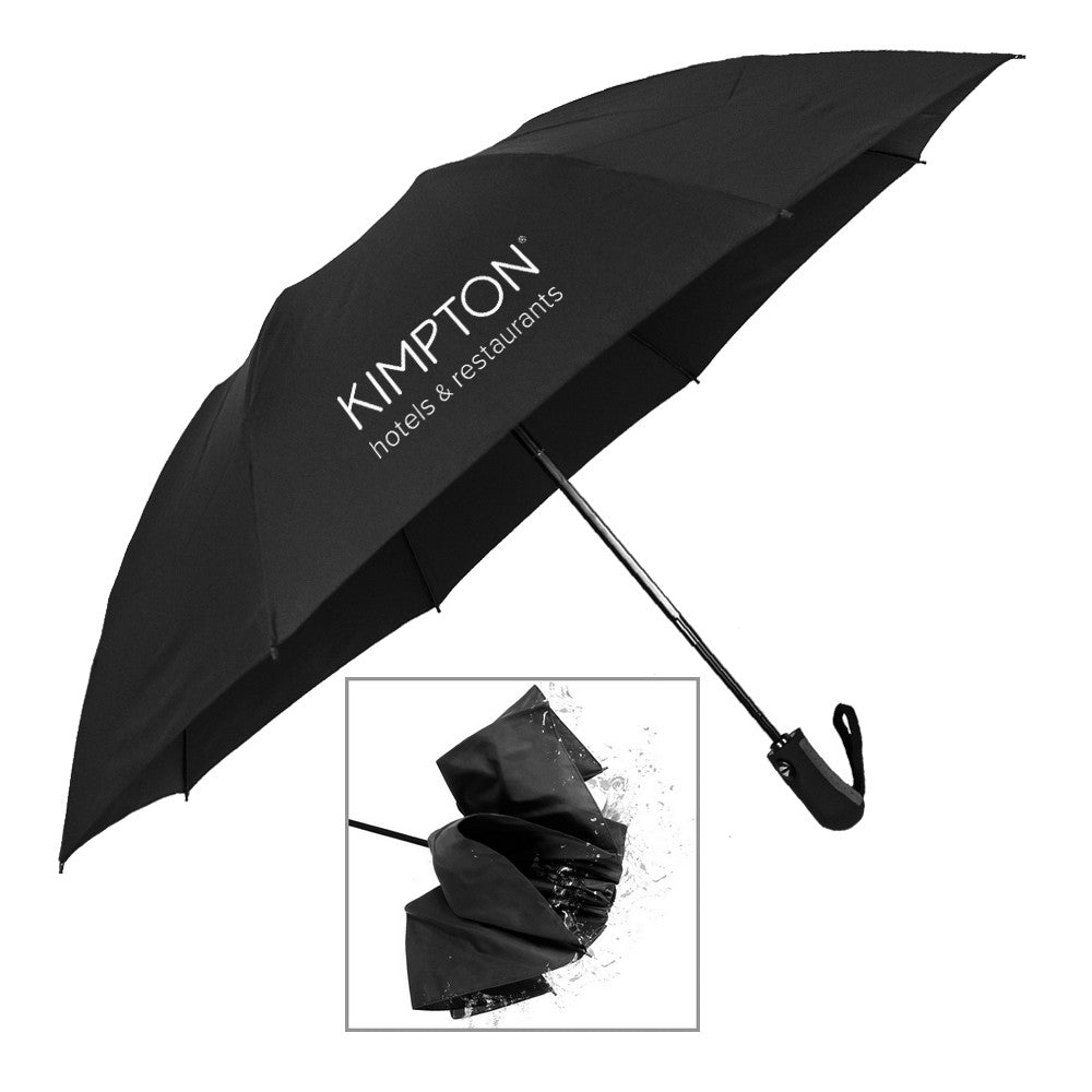 folding inversion umbrella solid black