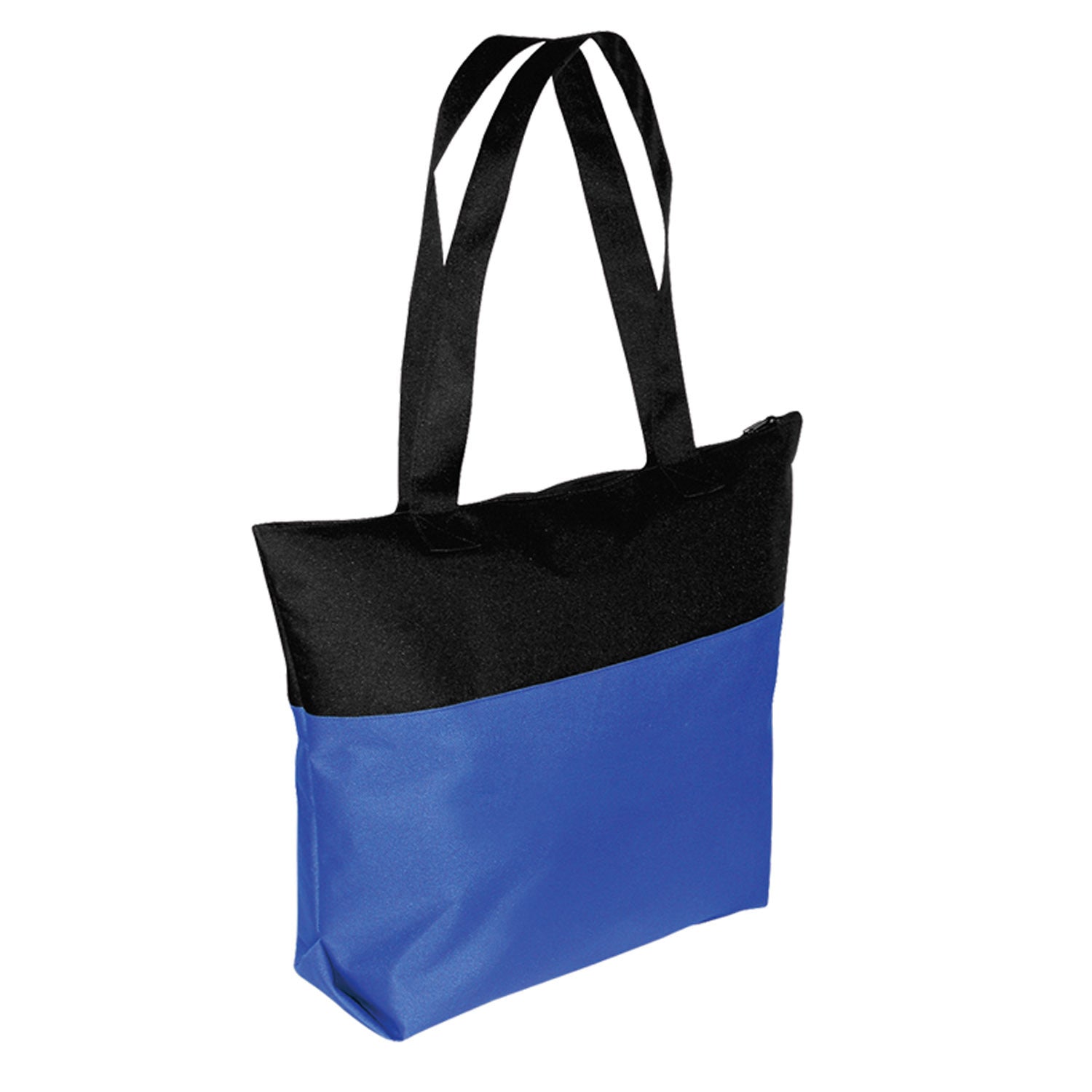 Two Tone Tote Bag with Zip Closure