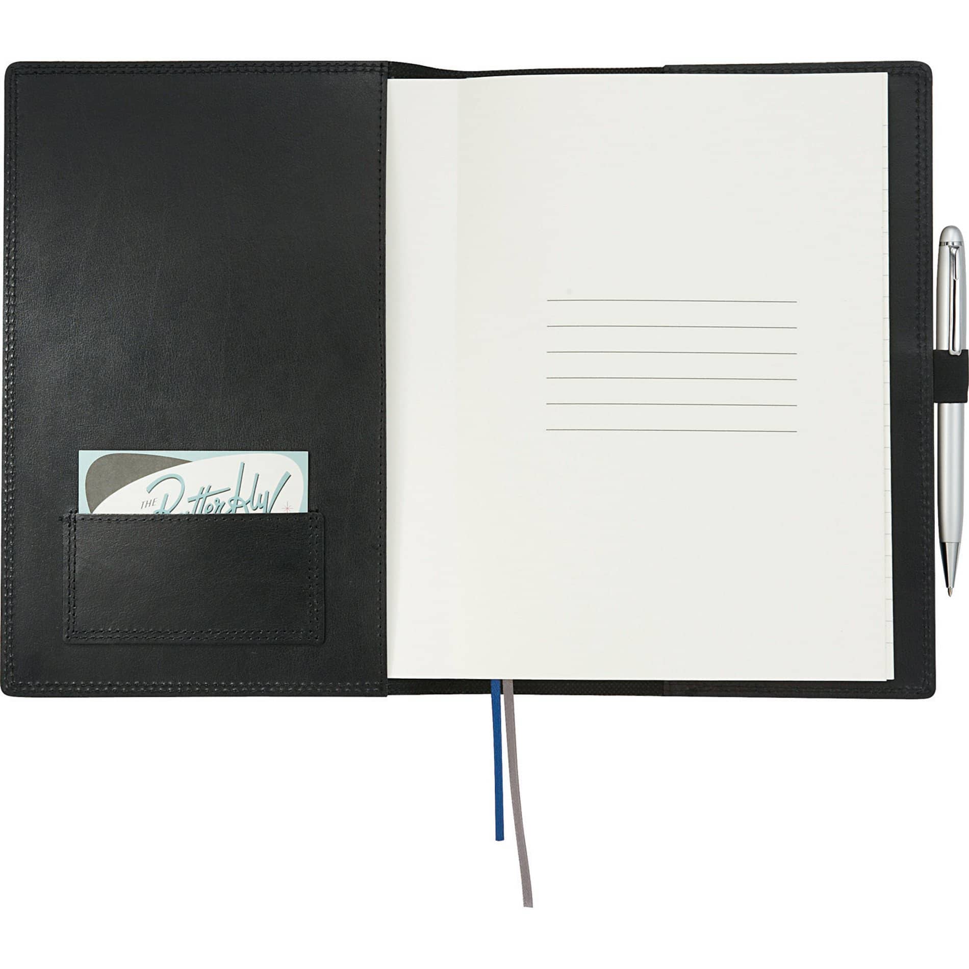 genuine leather refillable journal open