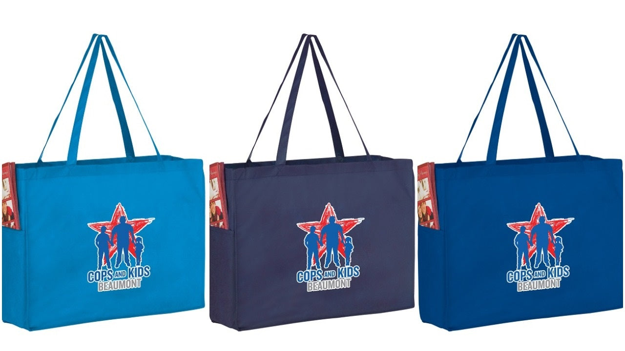 grocery bag with pockets ocean blue navy royal blue