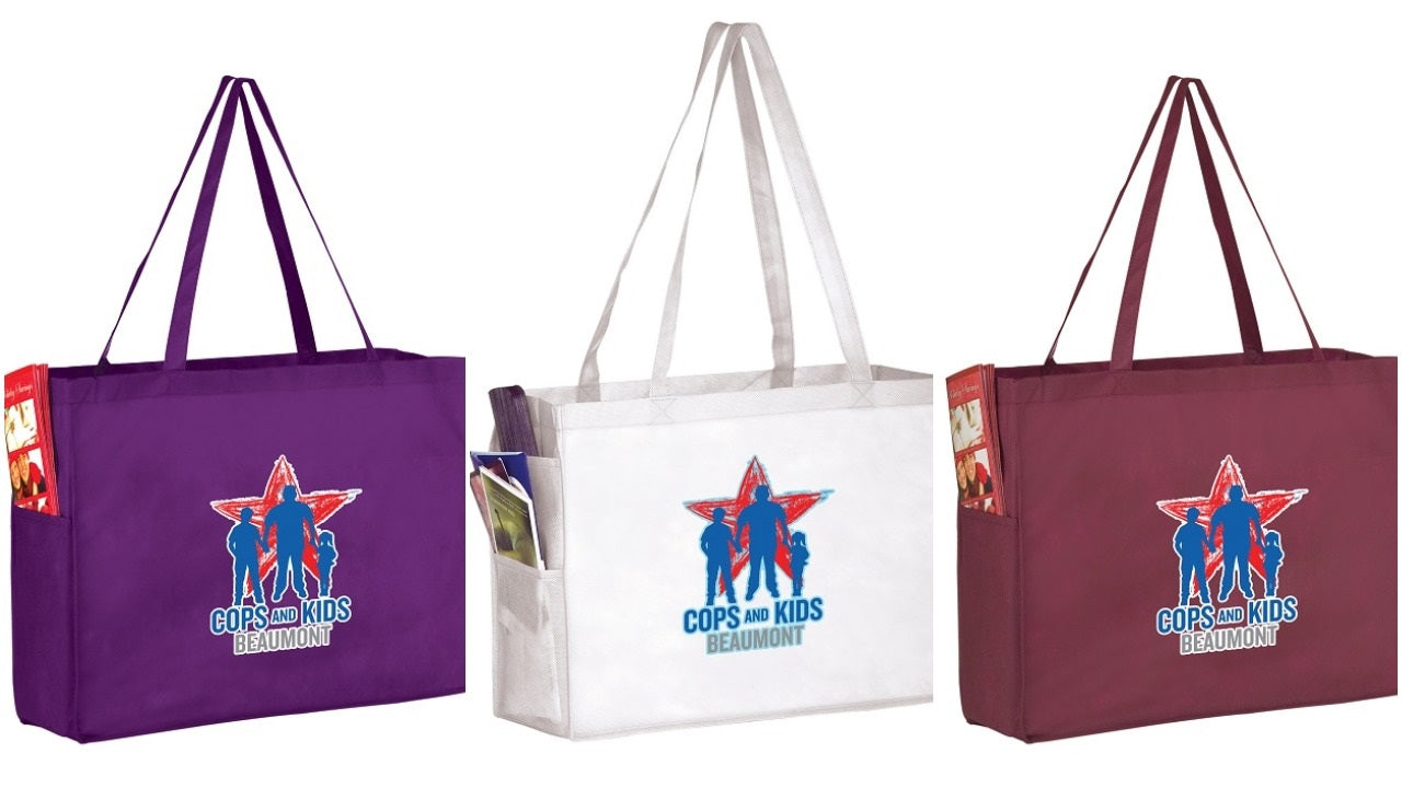 grocery bag with pockets purple white burgundy