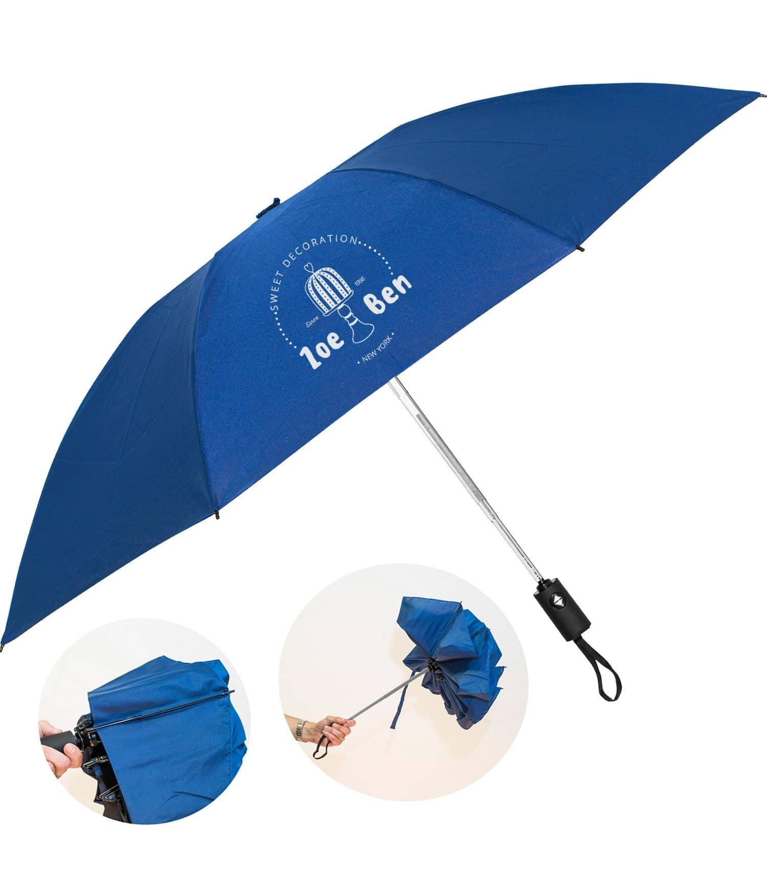 custom folding umbrella blue 