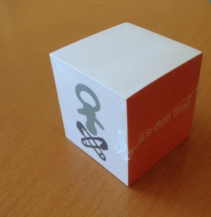 Custom mini adhesive note cube shrink wrapped