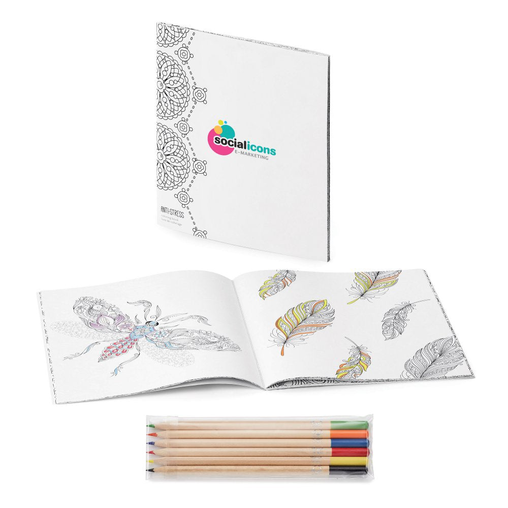promotional adult coloring book set