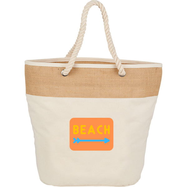 Customized Beach Bags with Jute Trim | Customized Beach Bag - PROMOrx