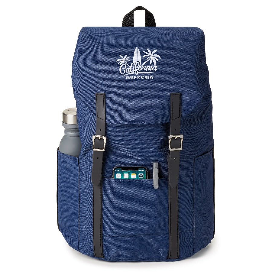 recycled backpack front navy