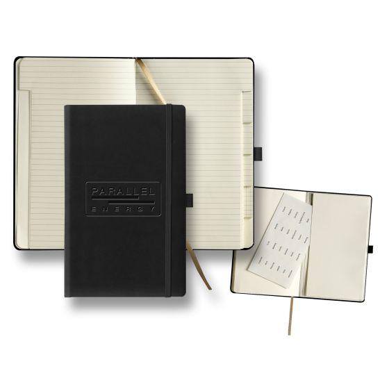 custom journal with tabbed pages - black